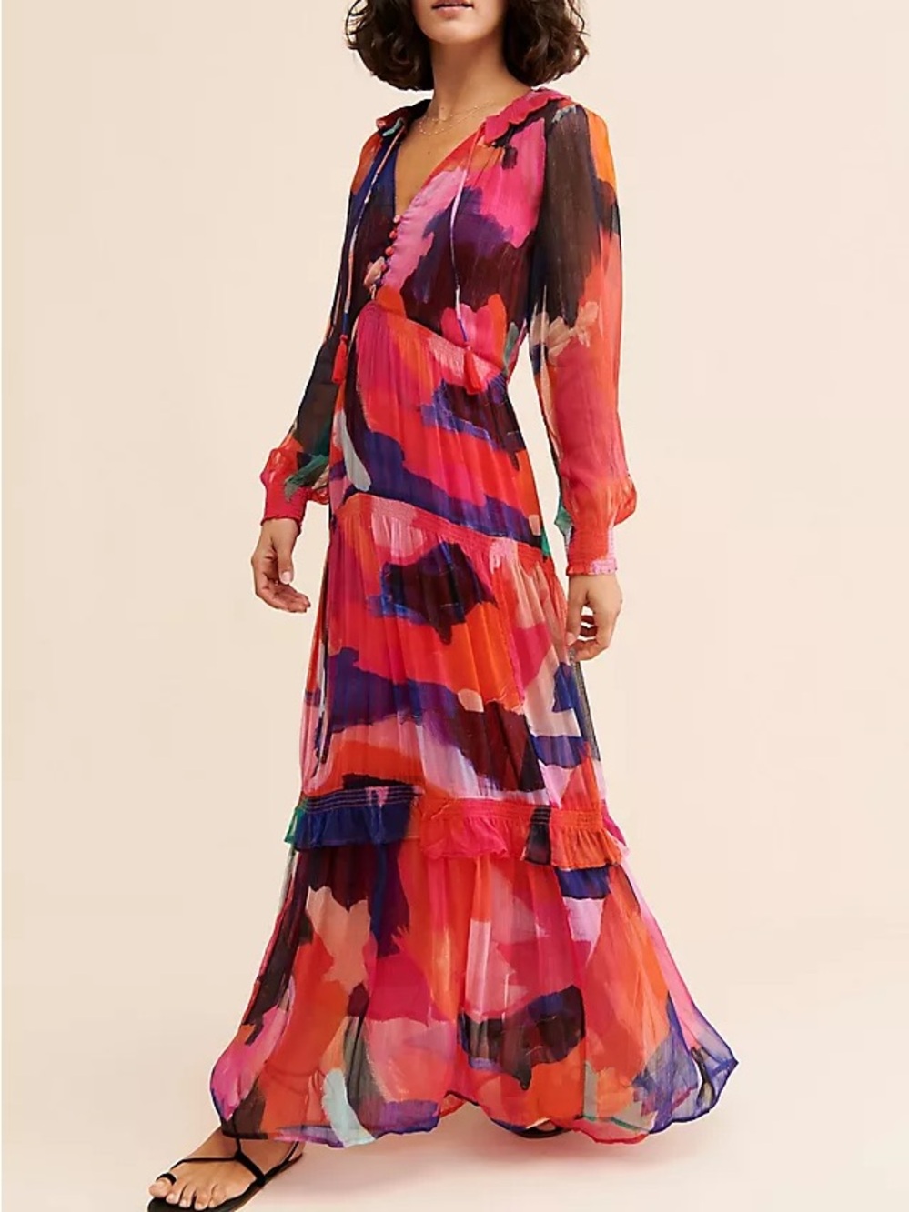 Anthropologie The Marais Chiffon Maxi Dress